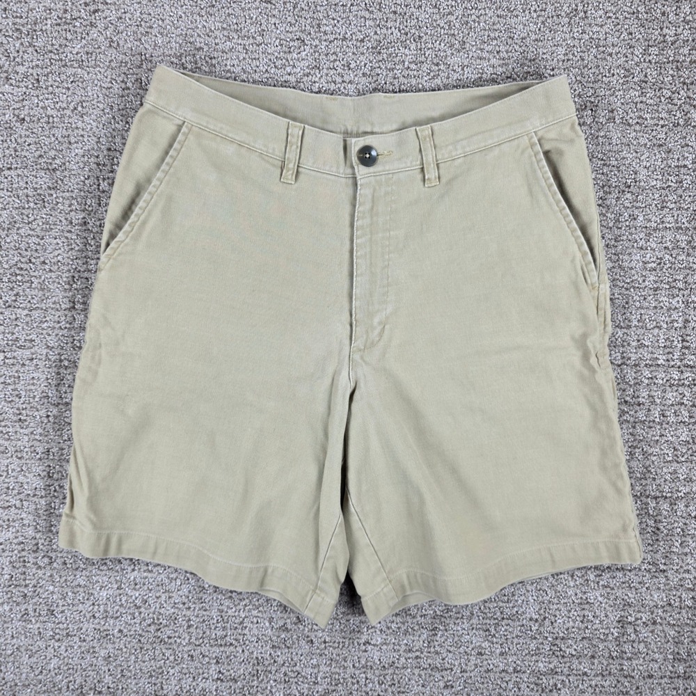 Patagonia Mens 31 Khaki Tan Shorts Organic Cotton Twill Utility 8" Vintage